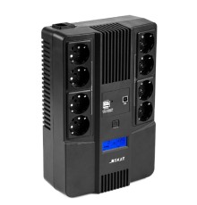 ИБП Бастион SKAT-UPS 800-AID-IN-1x9-8 {Line-interactive, 800/480Вт, LCD-дисплей, USB/ RJ-45, АКБ 1х 9Ач, сверху ЕВРО 4+4, реестр МПТ} (8933)