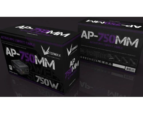 Блок питания Formula ATX 750W AP-750ММ 80 PLUS WHITE (20+4pin) APFC 120mm fan 6xSATA RTL