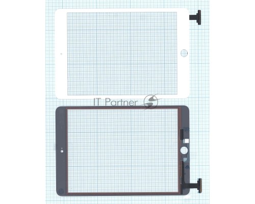 Сенсорное стекло (тачскрин) Ipad mini 3 (retina) no IC (A1599, A1600). белое