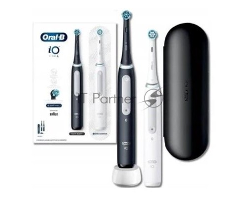 Электрическая зубная щетка ORAL-B IO4 DUO MATT BLACK+QUITE WHITE
