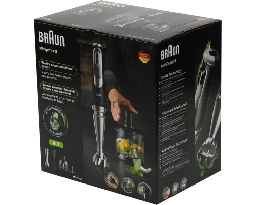 Блендер погружной Braun MQ9135XI 1200Вт черный/серебристый