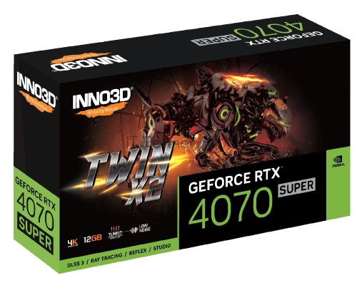 Видеокарта INNO3D RTX 4070 Super Twin X2//RTX4070, HDMI, DP*3, 12G,D6X