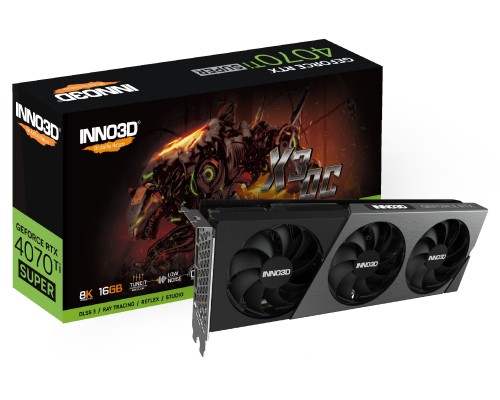 Видеокарта INNO3D RTX 4070 Ti Super X3 OC//RTX4070Ti Super, HDMI, DP*3, 12G,D6X
