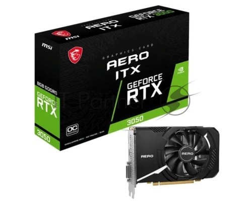 Видеокарта MSI RTX3050 AERO ITX 8G OCV1 RTX 3050 8Gb 128bit GDDR6 1807/14000 DVIx1 HDMIx1 DPx1 HDCP Ret