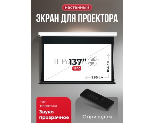 Экран для проектора S'OK Apollo SGPSMT-295x184A бокового натяжения, звукопрозрачный, белый к