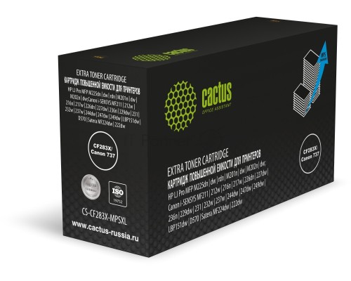 Картридж лазерный Cactus CS-CF283X-MPSXL CF283X/Canon 737 черный (8000стр.) для HP LJ Pro MFP M225dn/dw/rdn/M201n/dw/M202n/dw;Canon i-SENSYS MF211/212w/216n/217w/226dn/227dw/236n/229dw/231/232w/237w/244dw/247dw/249dw/LBP151dw/D570/Satera MF224dw/222dw
