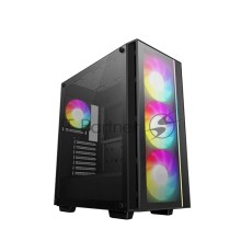 Компьютерный корпус Deepcool MATREXX 55 V4 без БП, боковое окно (закаленное стекло), 3xARGB LED 140мм вентилятора спереди, 1xARGB LED 120мм вентилятор сзади, черный, ATX