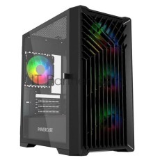 Корпус Powercase Mistral Micro X4B, Tempered Glass, 4х 120mm 5-color fan, чёрный, mATX  (CMMXB-L4)