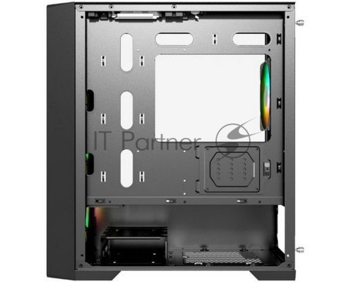Корпус Powercase Mistral Micro X4B, Tempered Glass, 4х 120mm 5-color fan, чёрный, mATX  (CMMXB-L4)