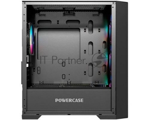 Корпус Powercase Mistral Micro X4B, Tempered Glass, 4х 120mm 5-color fan, чёрный, mATX  (CMMXB-L4)