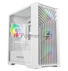 Корпус Powercase Mistral Micro X4W, Tempered Glass, 4х 120mm 5-color fan, белый, mATX  (CMMXW-L4)