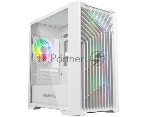 Корпус Powercase Mistral Micro X4W, Tempered Glass, 4х 120mm 5-color fan, белый, mATX  (CMMXW-L4)
