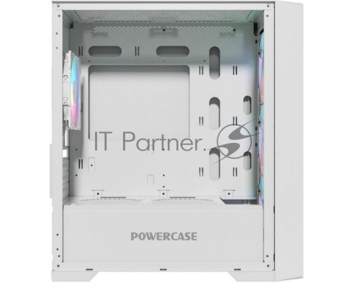 Корпус Powercase Mistral Micro X4W, Tempered Glass, 4х 120mm 5-color fan, белый, mATX  (CMMXW-L4)