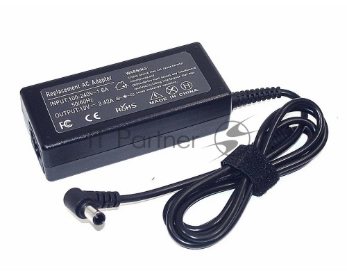 Блок питания для монитора и телевизора LCD 19V 3.42A 65W (6.5*4.4mm), OEM