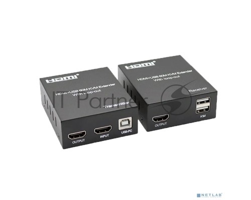 Удлинитель HDMI KVM ORIENT VE049, HDMI KVM extender (Tx+Rx), HDMI+USB+Audio удлинитель до 60 м по витой паре Cat5e/6, HDMI 1.4, 4K@30Hz/1080p@60Hz, HDCP (31211)