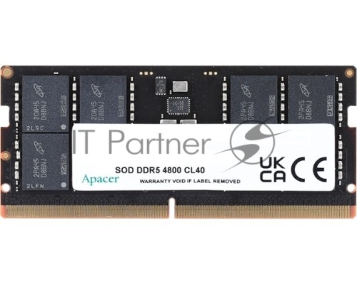 Оперативная память Apacer 8GB DDR5 4800MHz SO-DIMM (PC5-38400) CL40 1.1V (Retail) (AS08GHB48CTDBGH/FS.08G2A.RTH)