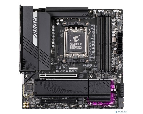 Материнская плата GIGABYTE B650M AORUS ELITE, Socket AM5, AMD B650, 4xDDR5, 4xSATA, 2xM.2, 1xPCI-E 4.0 x16, 1xPCI-E 4.0 x4, 1xHDMI, 1xDP, 1x 2.5Gb LAN, 5xUSB-A 3.2 Gen 1, 2xUSB-A 3.2 Gen 2, 4xUSB-A 2.0, 1xUSB-C 3.2 Gen 2, 2x3.5 мм, 7.1, Micro-ATX