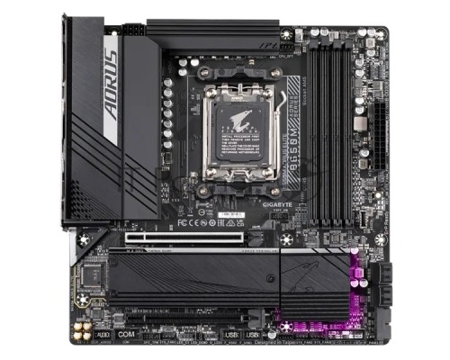 Материнская плата GIGABYTE B650M AORUS ELITE, Socket AM5, AMD B650, 4xDDR5, 4xSATA, 2xM.2, 1xPCI-E 4.0 x16, 1xPCI-E 4.0 x4, 1xHDMI, 1xDP, 1x 2.5Gb LAN, 5xUSB-A 3.2 Gen 1, 2xUSB-A 3.2 Gen 2, 4xUSB-A 2.0, 1xUSB-C 3.2 Gen 2, 2x3.5 мм, 7.1, Micro-ATX