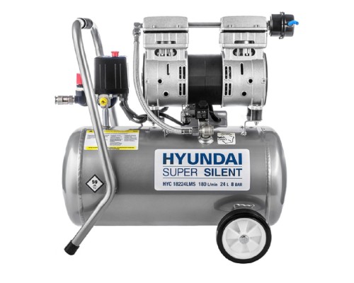 [Электростанции, Генераторы, Блоки автоматики] Компрессор поршневой Hyundai HYC 18224LMS безмасляный 180л/мин 24л 1000Вт серебристый