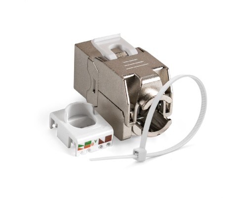 [Коннектор] Exegate EX297344RUS Модуль-вставка Keystone Jack RJ-45 ExeGate KJ-8P8C-SH-C6-180-TL (Кат.6, экранированная, 180 градусов, IDC Toolless (без инструмента))