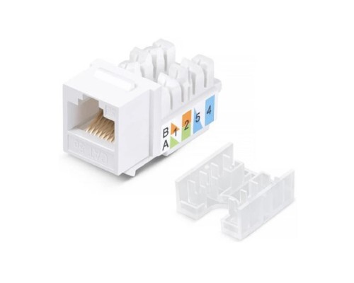 [Коннектор] Exegate EX297337RUS Модуль-вставка Keystone Jack RJ-45 ExeGate KJ-8P8C-U-C5e-180-Dual (Кат.5e, неэкранированная, 180 градусов, IDC Krone/110)