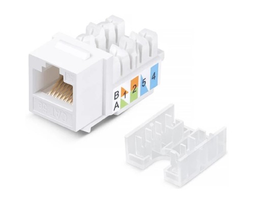 [Коннектор] Exegate EX297339RUS Модуль-вставка Keystone Jack RJ-45 ExeGate KJ-8P8C-U-C5e-180SH-Dual (Кат.5e, неэкранированная, 180 градусов, со шторками, IDC Krone/110)