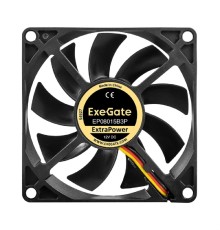 Exegate EX295238RUS Вентилятор 12В DC ExeGate ExtraPower EP08015B3P (80x80x15 мм, 2-Ball (двойной шарикоподшипник), 3pin, 2600RPM, 26dBA)