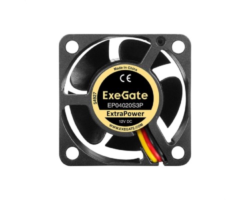 [Вентиляторы] Exegate EX297014RUS Вентилятор 12В DC ExeGate ExtraPower EP04020S3P (40x40x20 мм, Sleeve bearing (подшипник скольжения), 3pin, 7000RPM, 32dBA)