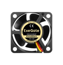 Exegate EX297015RUS Вентилятор 12В DC ExeGate ExtraSilent ES04020B3P (40x40x20 мм, 2-Ball (двойной шарикоподшипник),3pin, 6300RPM, 28dBA)
