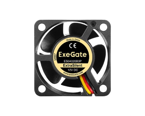 [Вентиляторы] Exegate EX297015RUS Вентилятор 12В DC ExeGate ExtraSilent ES04020B3P (40x40x20 мм, 2-Ball (двойной шарикоподшипник),3pin, 6300RPM, 28dBA)