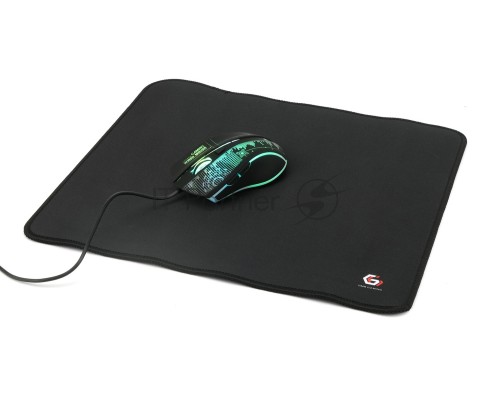 Коврик для мыши Gembird MP-35-30-BLACK, черный, 350х300х3мм, ткань+резина, оверлок, коробка