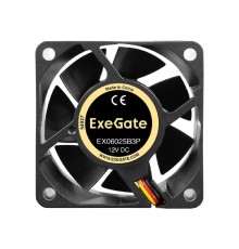 Exegate EX297036RUS Вентилятор 12В DC ExeGate EX06025B3P (60x60x25 мм, 2-Ball (двойной шарикоподшипник), 3pin, 3500RPM, 25dBA)