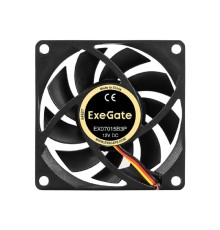 Exegate EX297040RUS Вентилятор 12В DC ExeGate EX07015B3P (70x70x15 мм, 2-Ball (двойной шарикоподшипник), 3pin, 3000RPM, 27dBA)