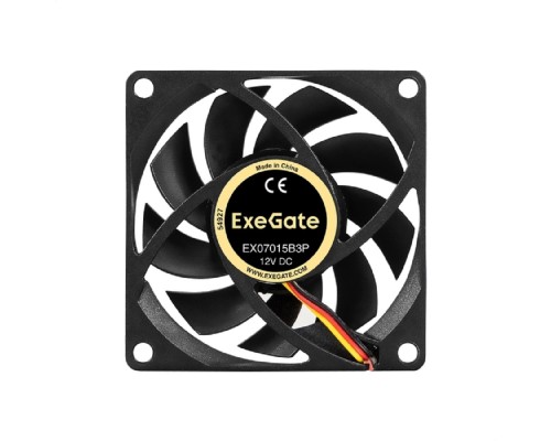 [Вентиляторы] Exegate EX297040RUS Вентилятор 12В DC ExeGate EX07015B3P (70x70x15 мм, 2-Ball (двойной шарикоподшипник), 3pin, 3000RPM, 27dBA)