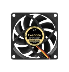 Exegate EX297041RUS Вентилятор 12В DC ExeGate ExtraPower EP07015B3P (70x70x15 мм, 2-Ball (двойной шарикоподшипник), 3pin, 3000RPM, 28dBA)