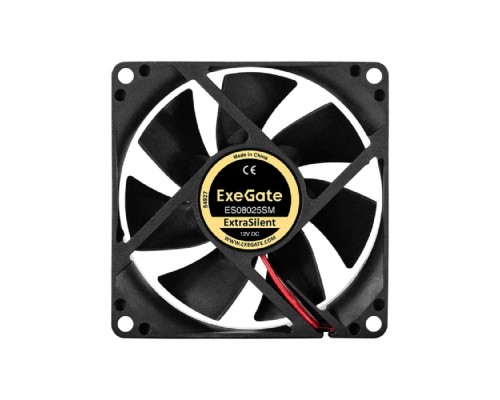 [Вентиляторы] Exegate EX297044RUS Вентилятор 12В DC ExeGate ExtraSilent ES08025SM (80x80x25 мм, Sleeve bearing (подшипник скольжения), Molex, 2100RPM, 21dBA)
