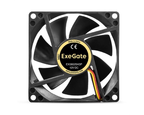 [Вентиляторы] Exegate EX297046RUS Вентилятор 12В DC ExeGate EX08025H3P (80x80x25 мм, Hydraulic bearing (гидродинамический), 3pin, 2000RPM, 19dBA)