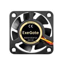 Exegate EX297063RUS Вентилятор 24В DC ExeGate EX04010S3P-24 (40x40x10 мм, Sleeve bearing (подшипник скольжения), 3pin, 7500RMP, 38,5dBA)