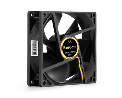 [Вентиляторы] Exegate EX297086RUS Вентилятор 24В DC ExeGate EX09225S3P-24 (92x92x25 мм, Sleeve bearing (подшипник скольжения), 3pin, 2800RMP, 34dBA)