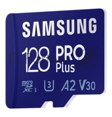 Флеш карта microSDXC 128GB Samsung PRO Plus Class 10, A2, V30, UHS-I (U3), W 130 МБ/с, R 180 МБ/с, <MB-MD128SA/KR> адаптер на SD