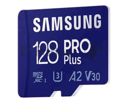 Флеш карта microSDXC 128GB Samsung PRO Plus Class 10, A2, V30, UHS-I (U3), W 130 МБ/с, R 180 МБ/с, <MB-MD128SA/KR> адаптер на SD