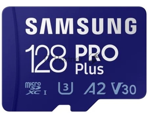 Флеш карта microSDXC 128GB Samsung PRO Plus Class 10, A2, V30, UHS-I (U3), W 130 МБ/с, R 180 МБ/с, <MB-MD128SA/KR> адаптер на SD