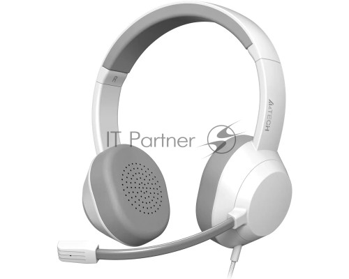 Наушники с микрофоном A4Tech Fstyler FH150U белый/серый 2м накладные USB оголовье (FH150U WHITE)