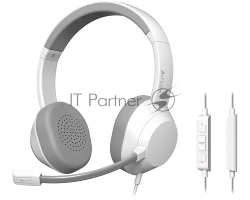 Наушники с микрофоном A4Tech Fstyler FH150U белый/серый 2м накладные USB оголовье (FH150U WHITE)