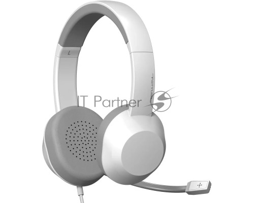 Наушники с микрофоном A4Tech Fstyler FH150U белый/серый 2м накладные USB оголовье (FH150U WHITE)