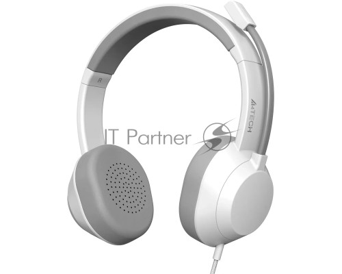 Наушники с микрофоном A4Tech Fstyler FH150U белый/серый 2м накладные USB оголовье (FH150U WHITE)