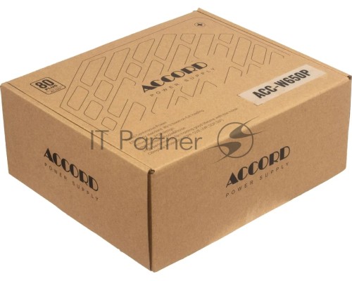 Блок питания Accord  ACC-W650P, 650Вт, 80 PLUS WHITE, 120мм, черный