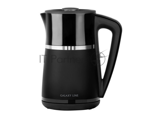 Чайник электрический Galaxy Line GL 0338, черный, пластик, 2200 Вт, 1,7 л