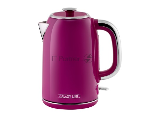 Чайник электрический Galaxy Line GL 0346, малиновый джем, металл, 2200 Вт, 1,7 л