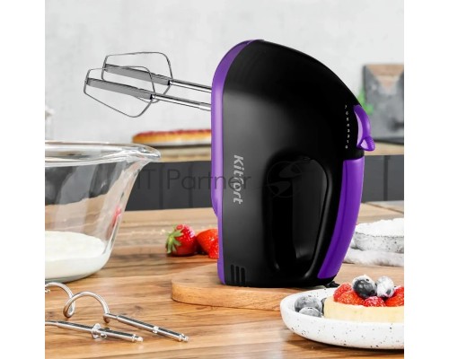 Миксер ручной Kitfort КТ-3404 100Вт черный/фиолетовый
